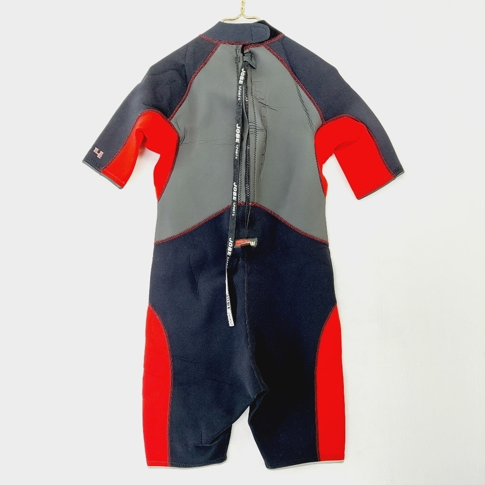 Jobe Gray and Red Kids Shorty Elastic Swim Nylon Wetsuit P776 - Picture 6 of 11